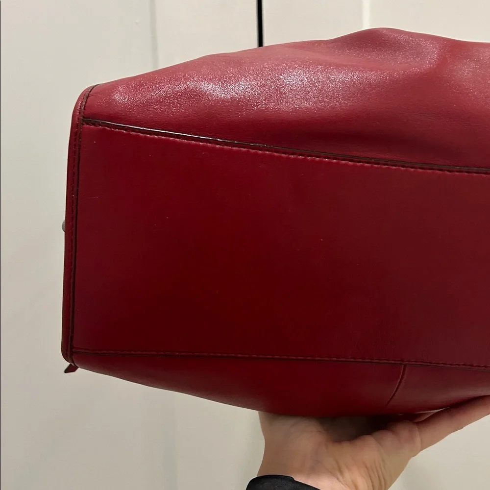 Coach Red Leather Shoulder Bag with Gold Hardware - Picture 14 of 16